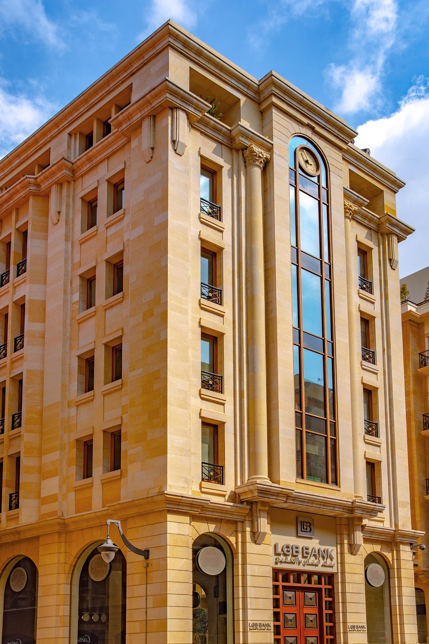 bank, building, architecture, city, beirut, lebanon, brown bank